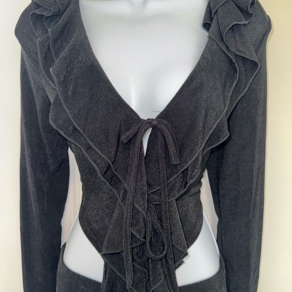 Black Ruffled Two Piece - Picture 2 of 4